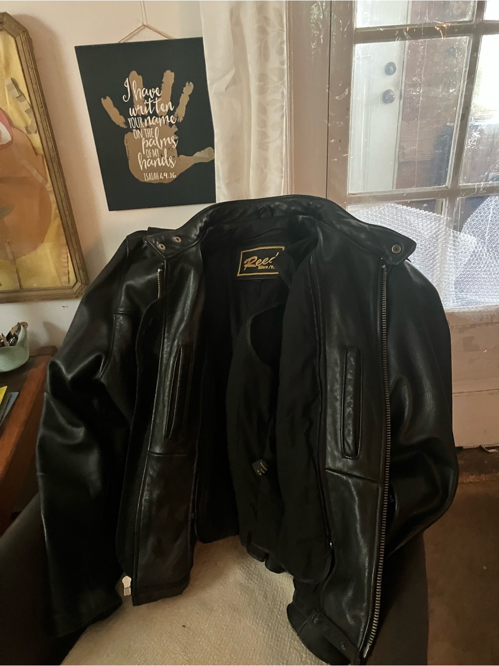 Reed Cafe Racer Style Leather Riding Jacket - Picture 2 of 5